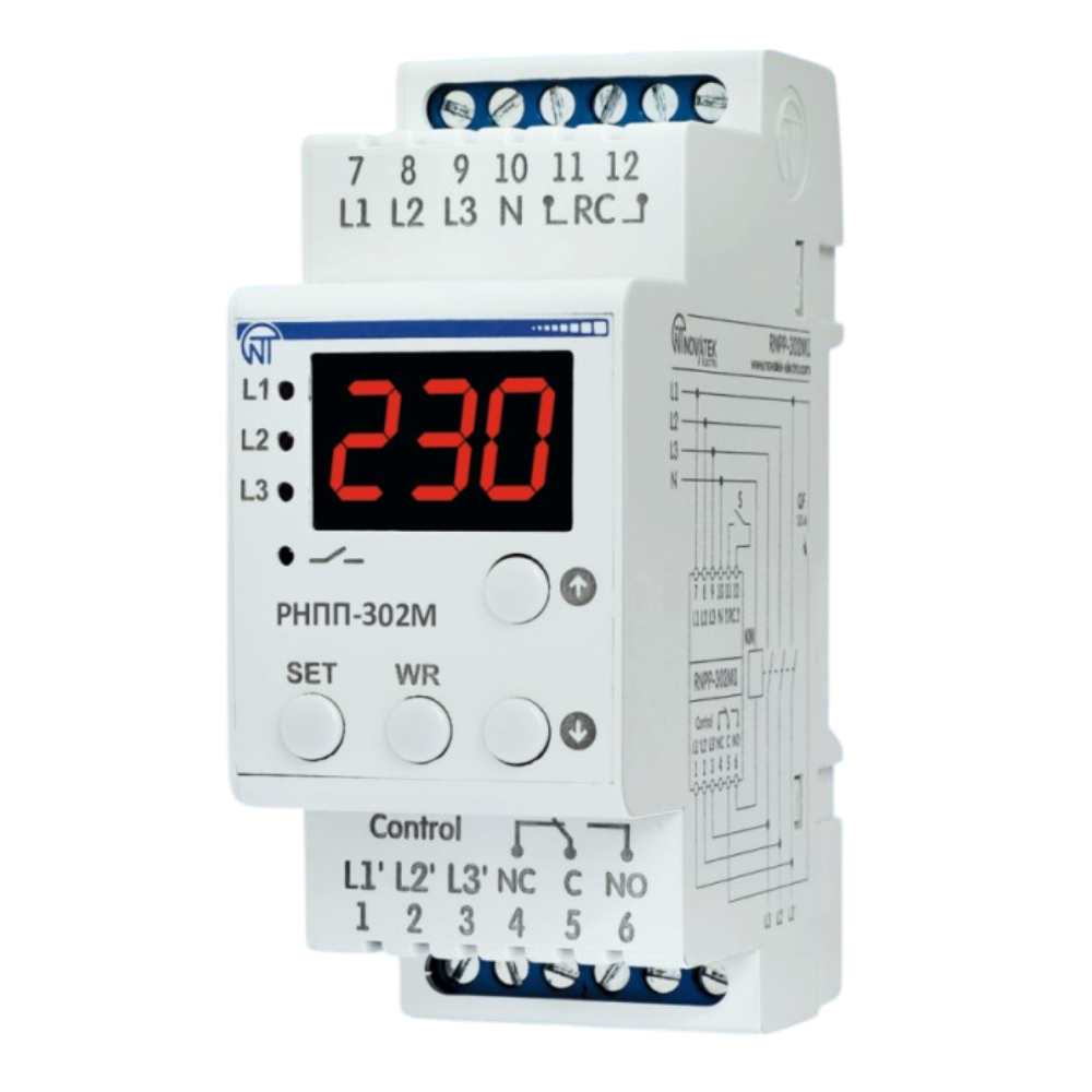 Трехфазное реле напряжения и контроля фаз РНПП-302М