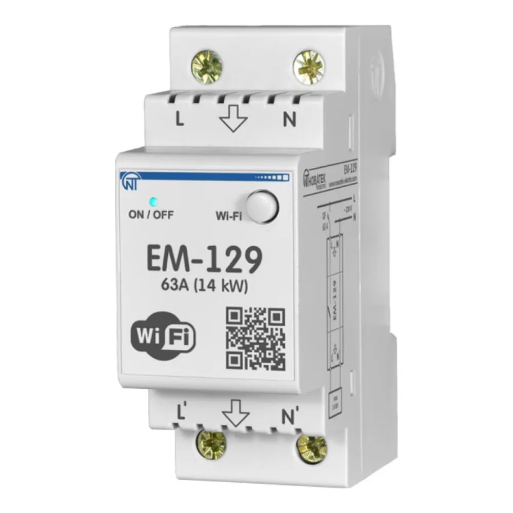 Wi-Fi Счетчик электроэнергии с функцией защиты и управления ЕМ-129 Wi-Fi Счетчик электроэнергии с функцией защиты и управления ЕМ-129