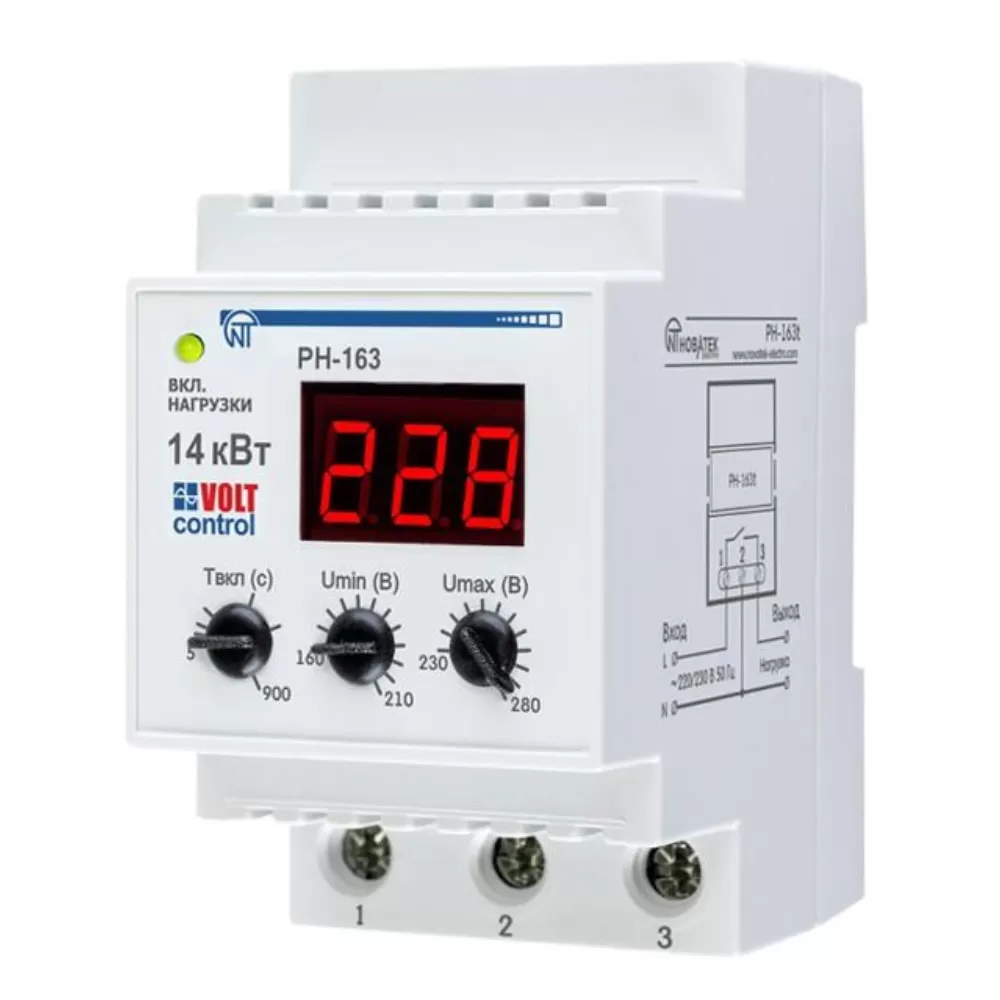 Реле напряжения РН-163 «Volt Control» 63А Реле напряжения РН-163 «Volt Control» 63А
